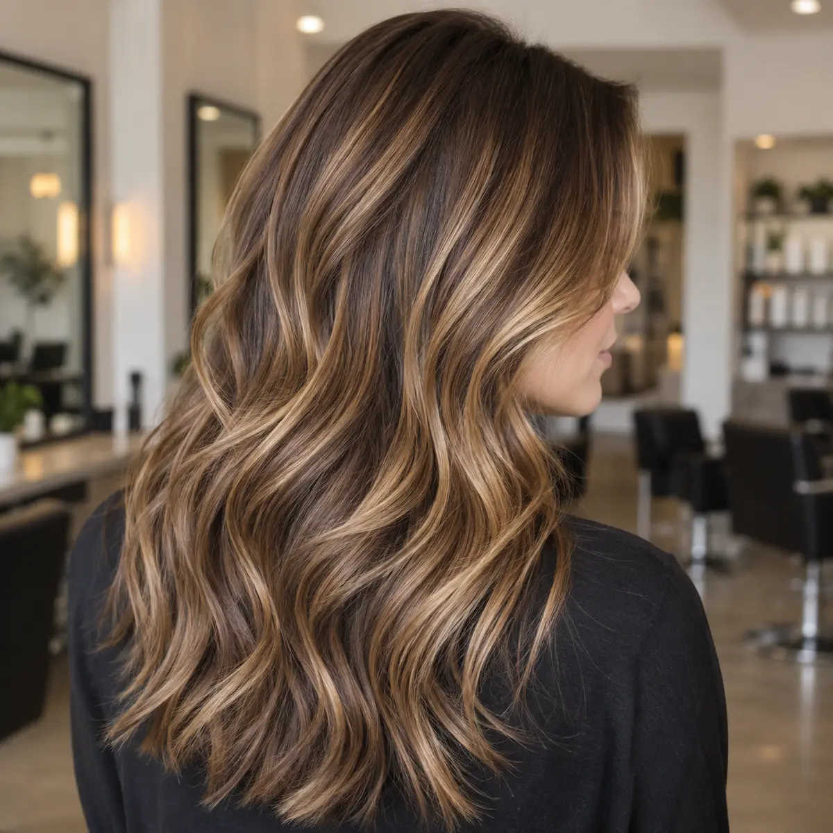 Soft caramel balayage by Maya Bennett Hair Studio