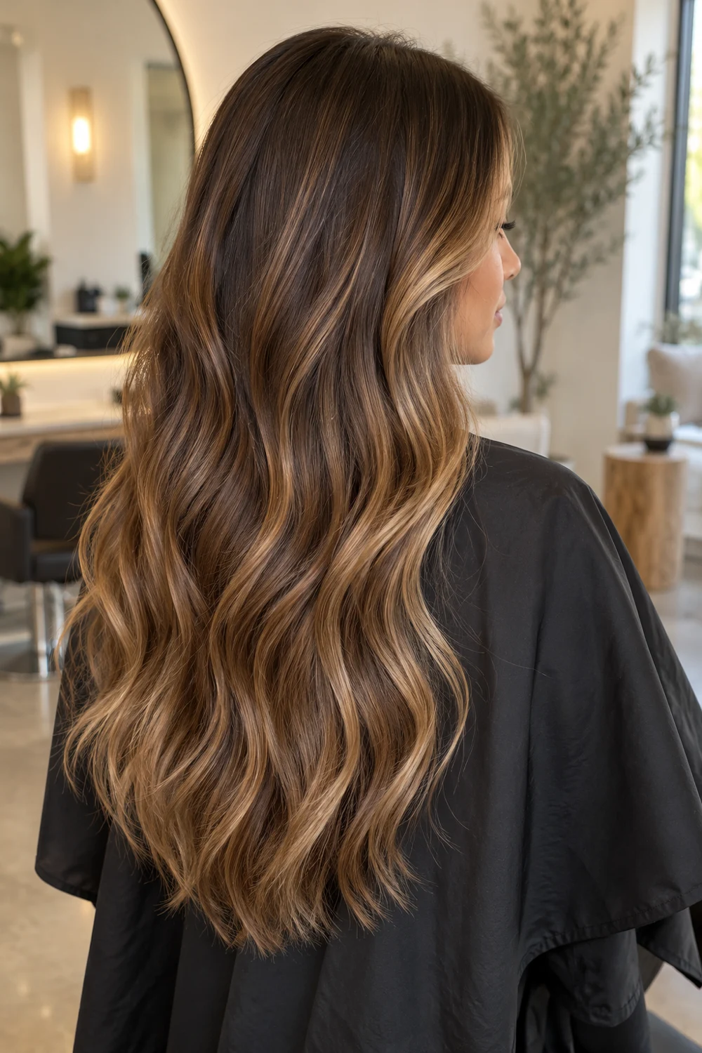 Caramel Ribbon Balayage illustrative hair color portfolio example