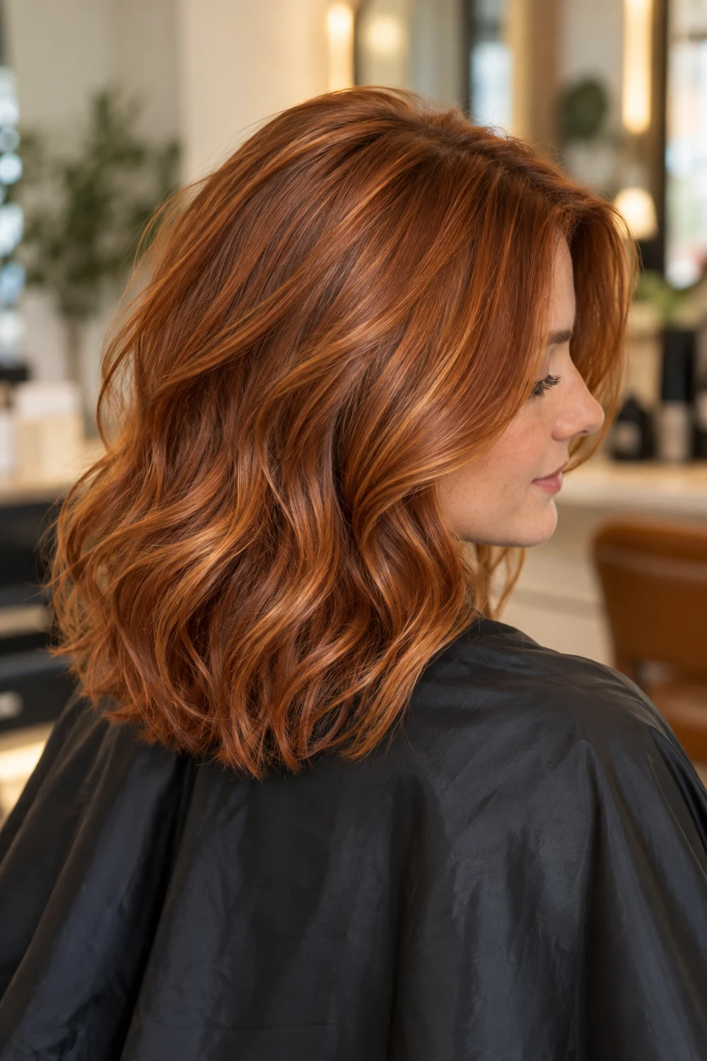 Glossy Copper Layers illustrative hair color portfolio example