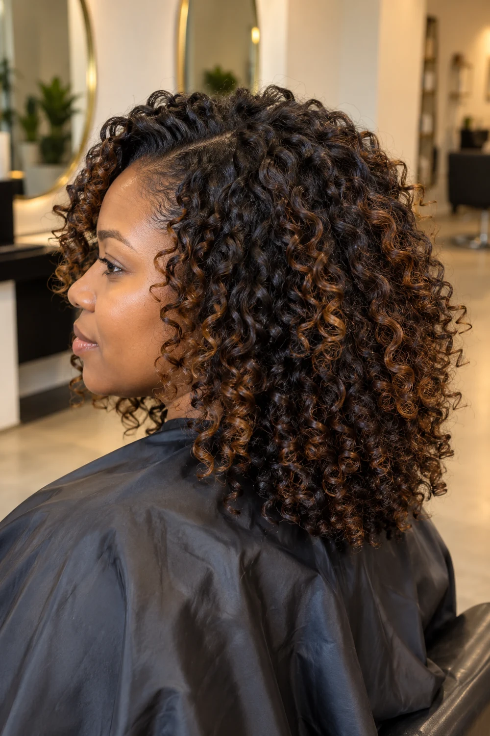 Chestnut Defined Curls illustrative hair color portfolio example